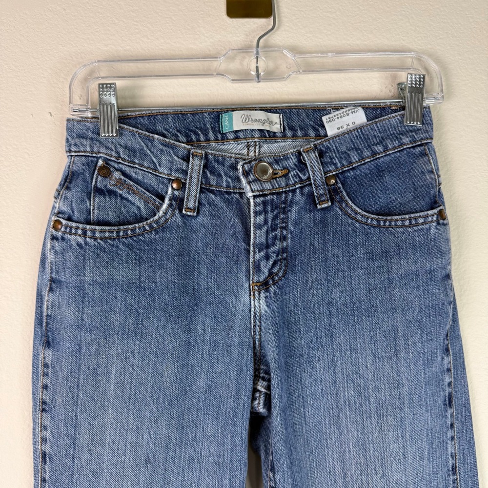 Wrangler Jeans Womens 0x36 Cash Cowgirl Cut Straight Leg Blue Denim Western - Picture 3 of 9